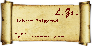 Lichner Zsigmond névjegykártya